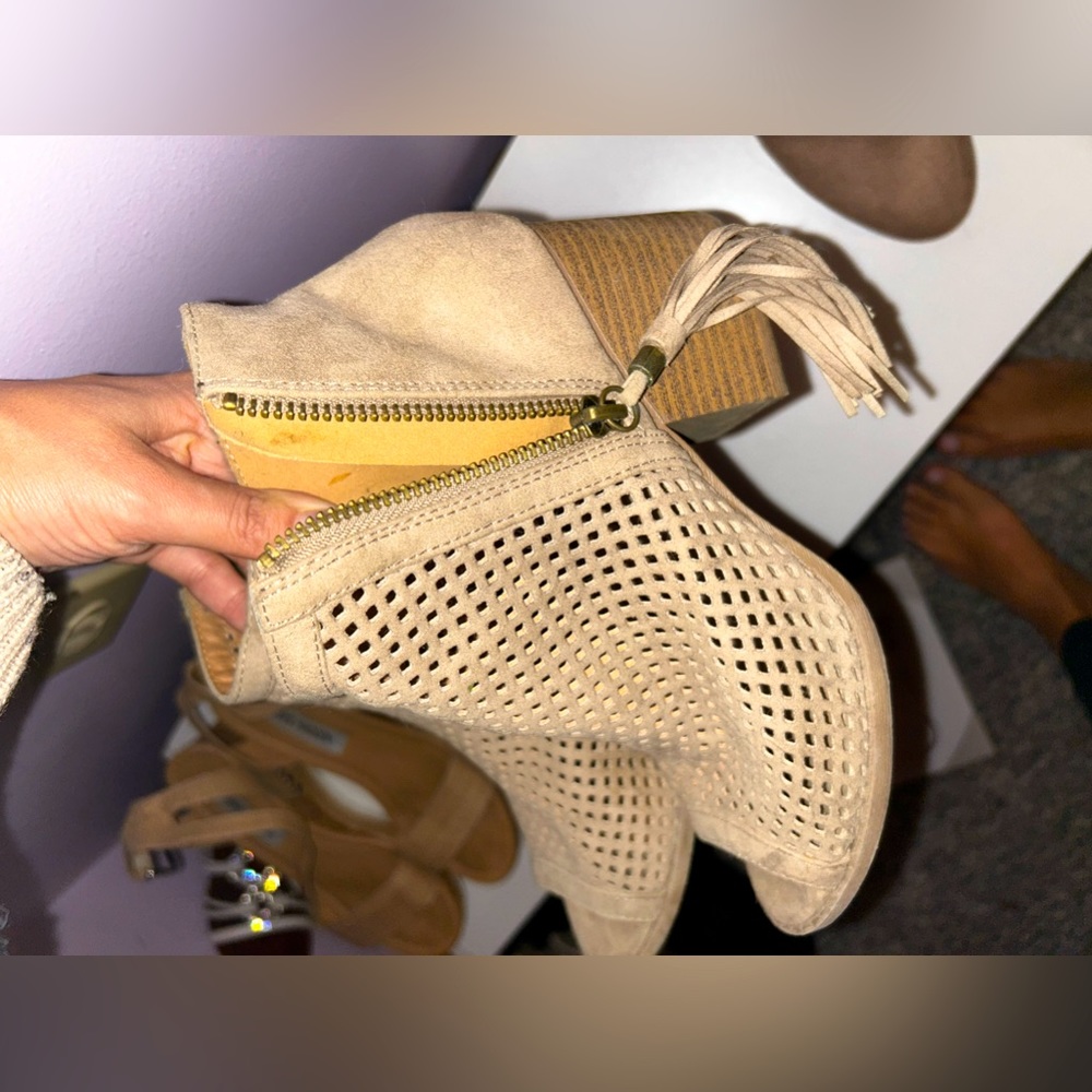 Open toe booties